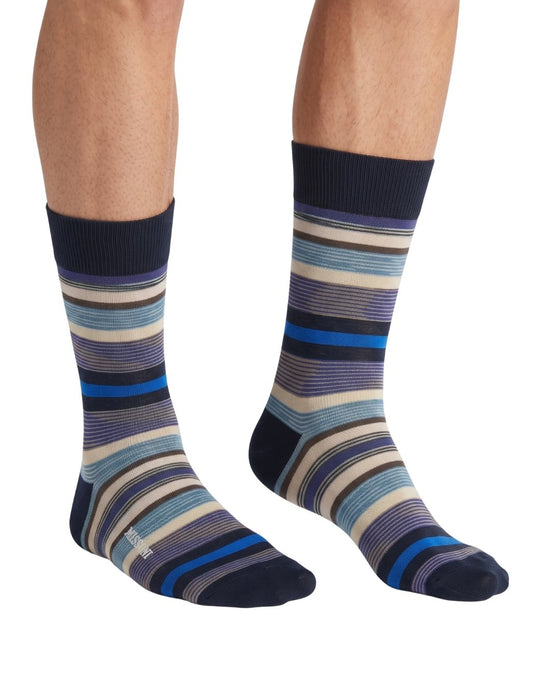 Missoni Blue Navy Mens Classic Stripe Crew Socks-