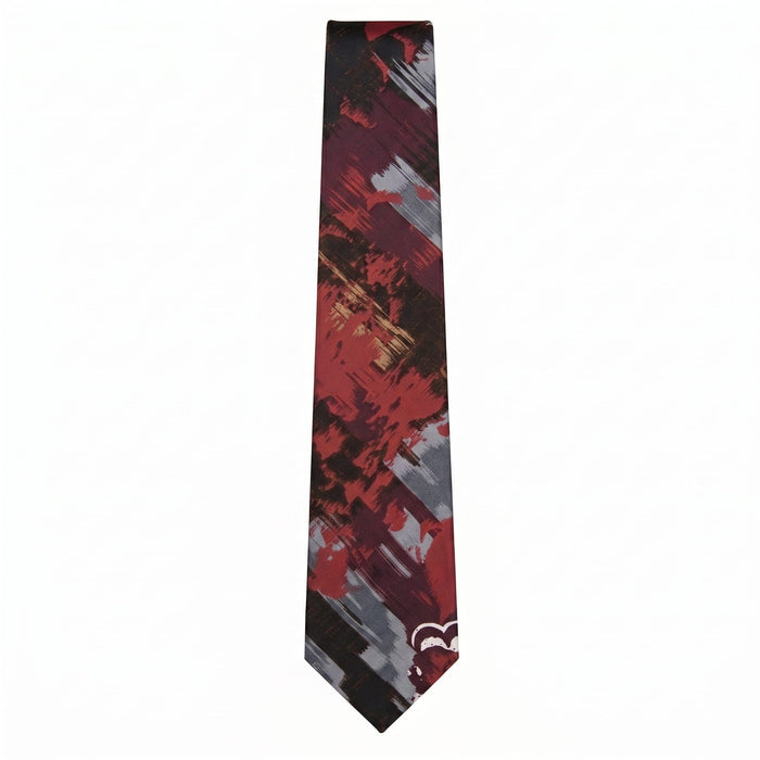 Emporio Armani 100% Silk Burgundy Abstract Tie - Made in Italy