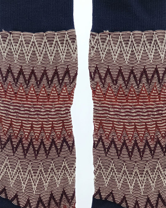 Missoni Navy Red Mens Melange Chevron Crew Socks-M