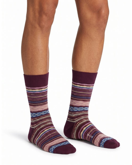 Missoni Deep Purple Mens Classic Stripe Crew Socks-M