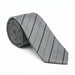 Emporio Armani 100% Silk Gray Diagonal Stripe Tie - Made in Italy