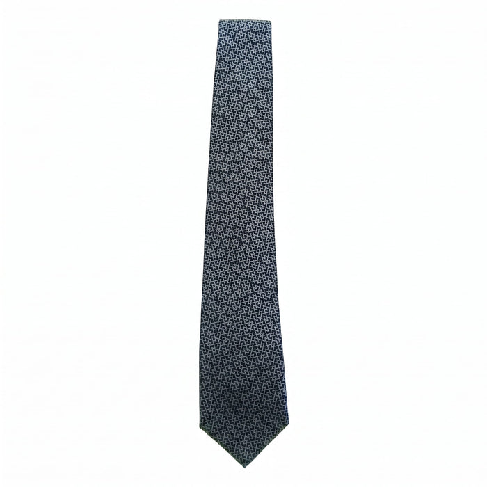 Emporio Armani 100% Silk Black Triangle Pattern Tie - Made in Italy