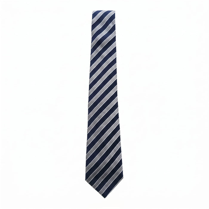 Emporio Armani 100% Silk Blue Diagonal Stripe Tie - Made in Italy