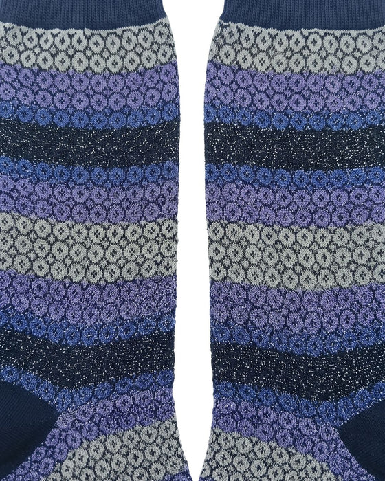 Missoni Lilac Navy Mens Pattern Crew Socks-M