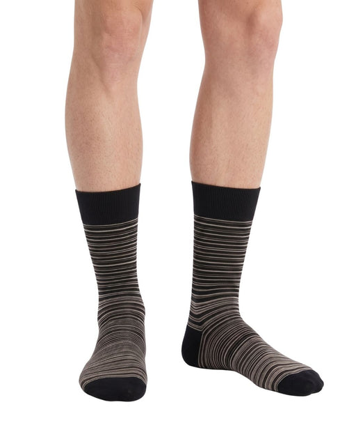 Missoni Black Beige Mens Classic Stripe Crew Socks-M