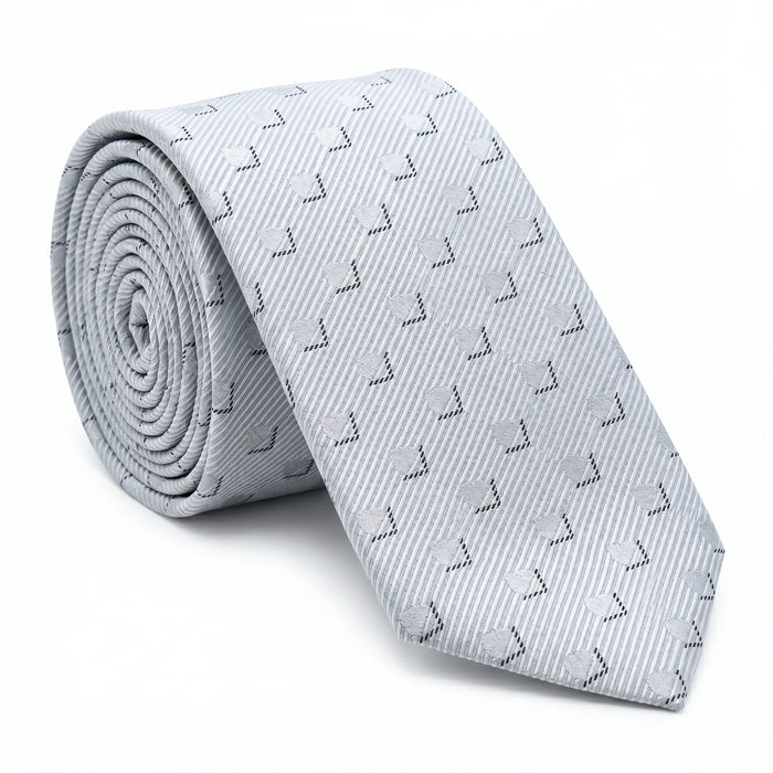 Emporio Armani Silk Blend Gray Geometric Tie - Made in Italy