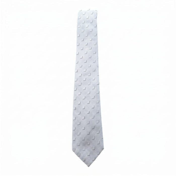 Emporio Armani Silk Blend Gray Geometric Tie - Made in Italy