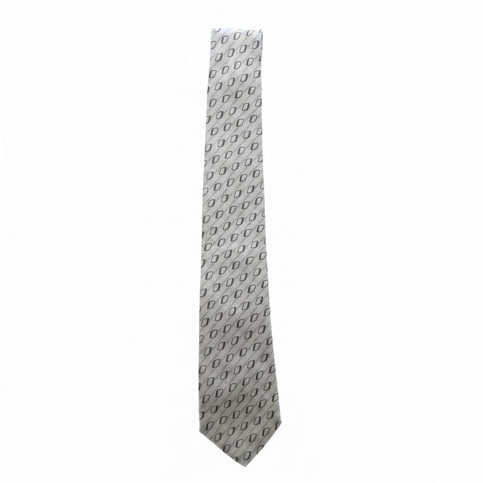 Emporio Armani 100% Silk Gray Diamond Pattern Tie - Made in Italy