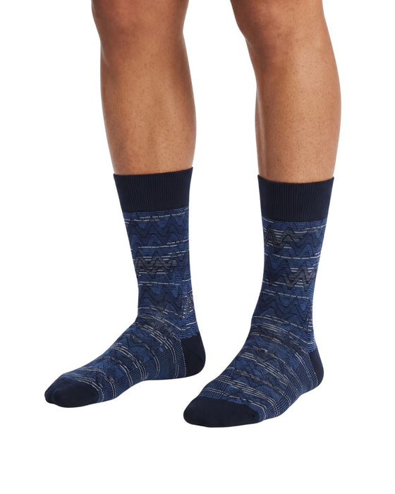 Missoni Dark Blue Mens Chevron Texture Crew Socks-M