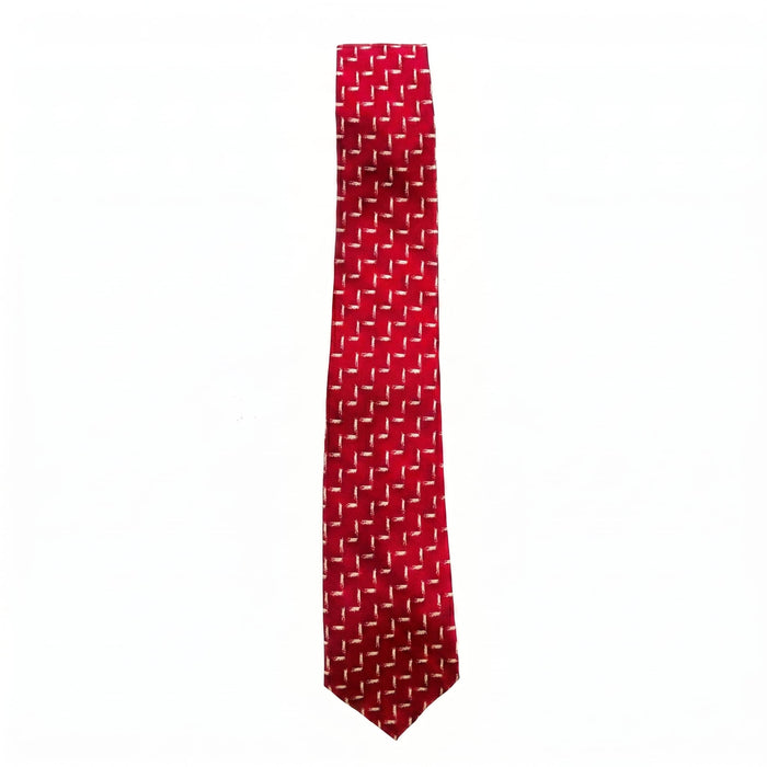 Emporio Armani 100% Silk Red Geometric Tie - Made in Italy