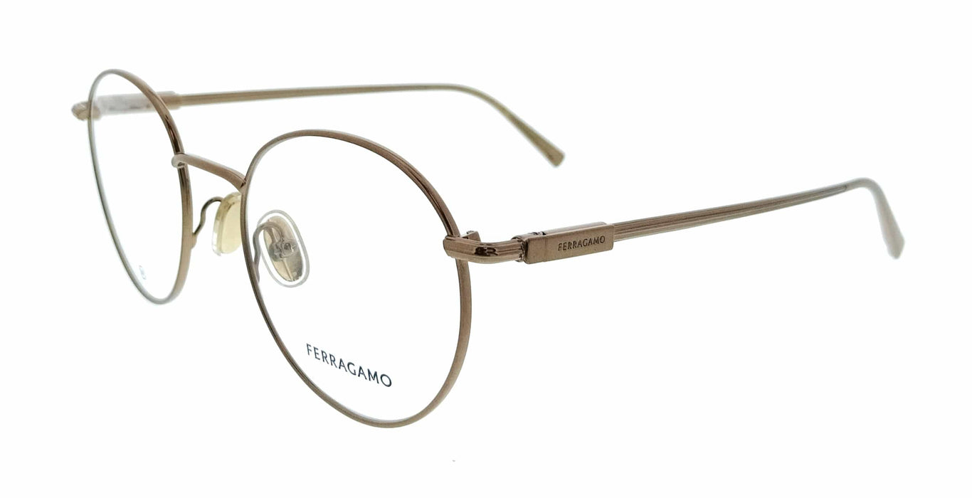 Salvatore Ferragamo SF2229 730 Round Amber Gold Unisex Eyeglasses