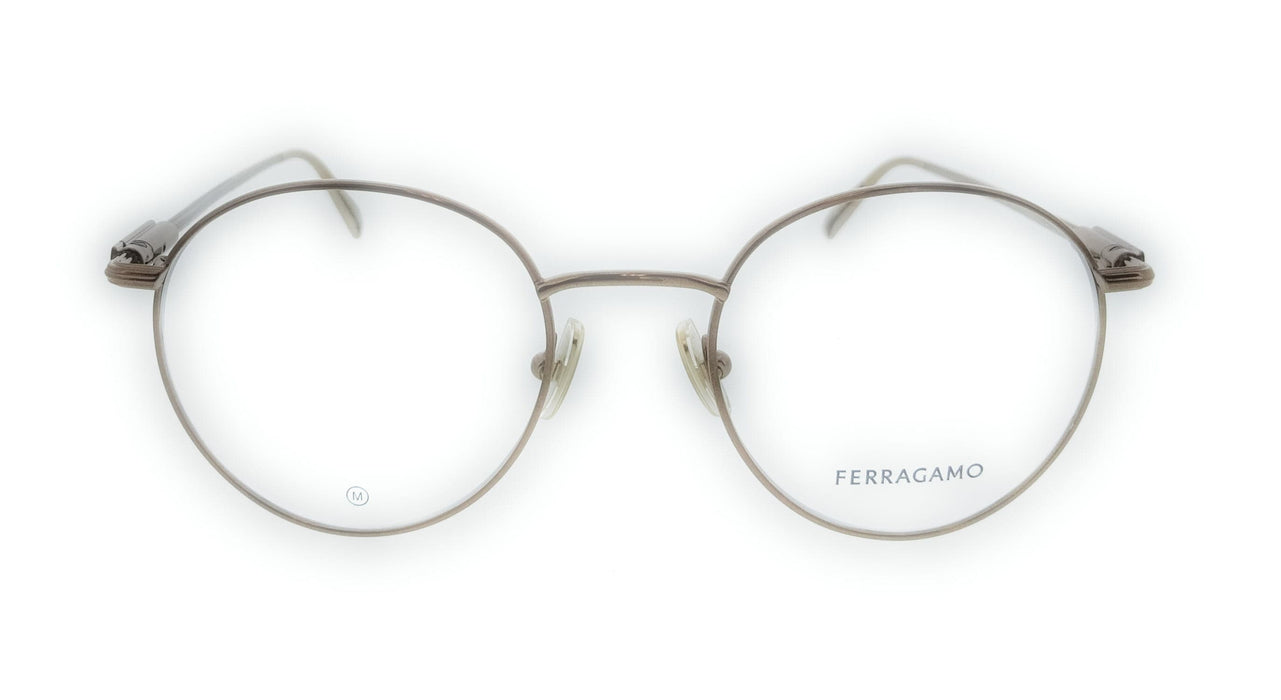 Salvatore Ferragamo SF2229 730 Round Amber Gold Unisex Eyeglasses