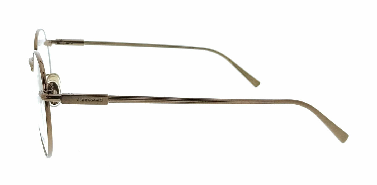 Salvatore Ferragamo SF2229 730 Round Amber Gold Unisex Eyeglasses