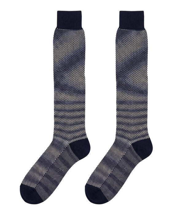 Missoni Blue Mens Classic Herringbone Dress Socks-M
