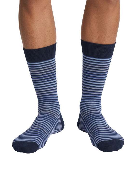 Missoni Deep Blue Mens Classic Stripe Crew Socks-L