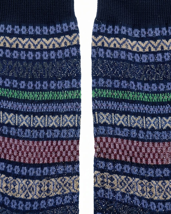 Missoni Lavender Blue  Mens Pattern Stripe Crew Socks-