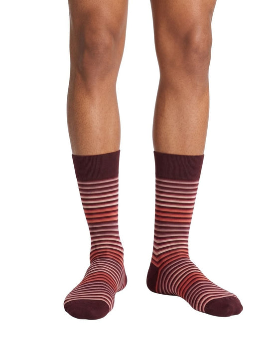 Missoni Pink Plum Mens Stripe Crew Socks-M