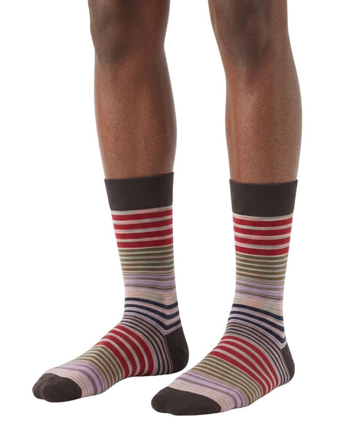 Missoni Brown Multi Mens Stripe Crew Socks-M