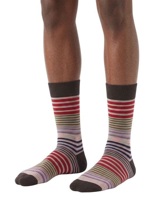 Missoni Brown Multi Mens Stripe Crew Socks-M