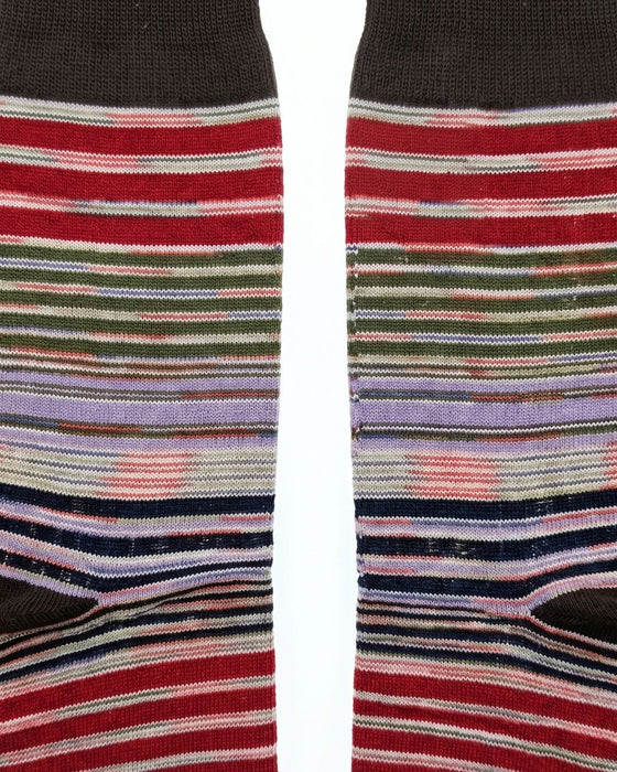 Missoni Brown Multi Mens Stripe Crew Socks-M