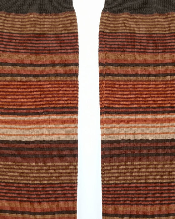 Missoni Brown Orange Mens Stripe Crew Socks-