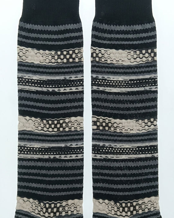 Missoni Black  Mens Textured Pattern Crew Socks-