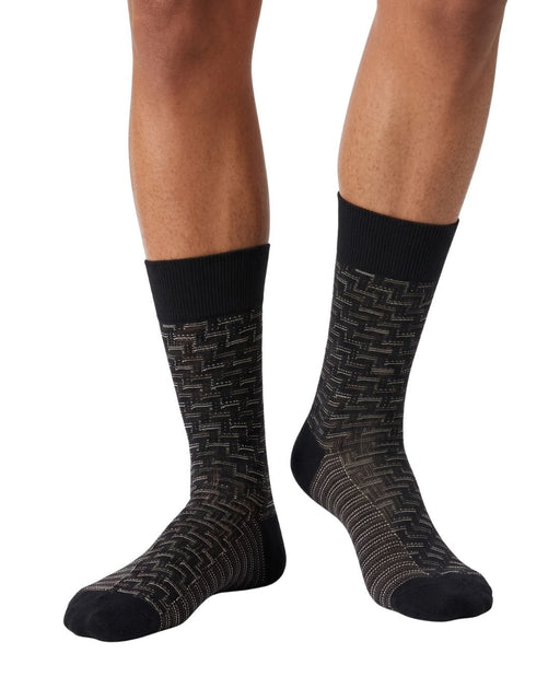 Missoni Black Red Mens Textured Melange Crew Socks-