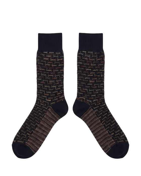 Missoni Black Red Mens Textured Melange Crew Socks-