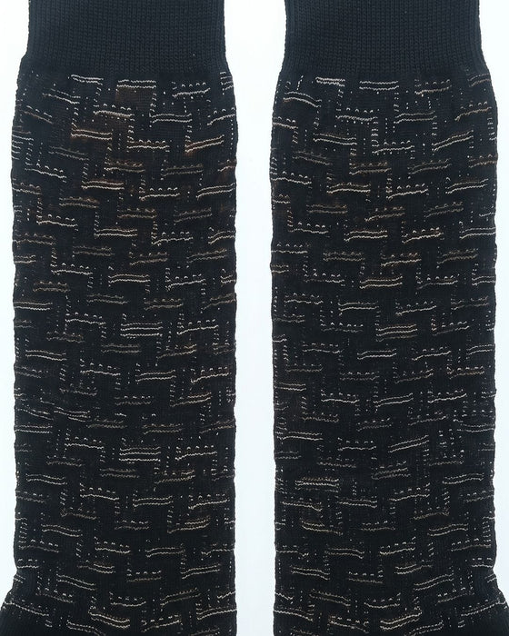 Missoni Black Red Mens Textured Melange Crew Socks-