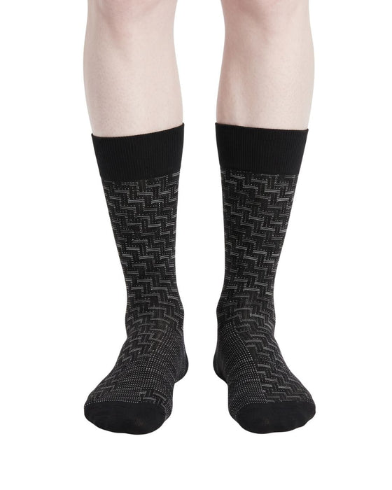 Missoni Black White Mens Textured Melange Crew Socks-