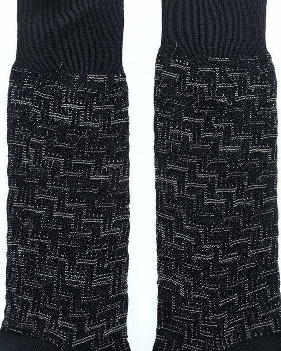 Missoni Black White Mens Textured Melange Crew Socks-