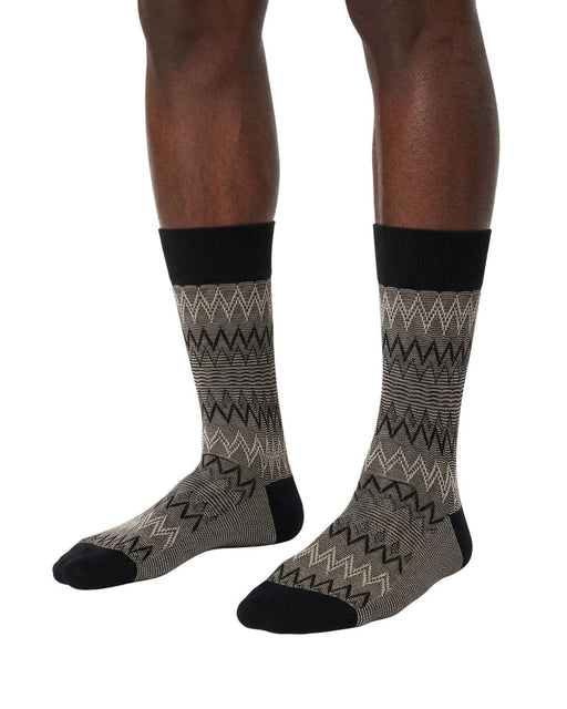 Missoni Black White  Mens Chevron Crew Socks-S