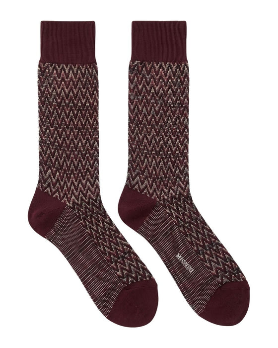 Missoni Plum Mens Chevron Crew Socks-