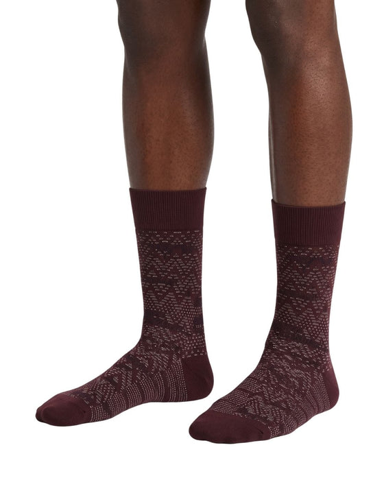 Missoni Dark Plum Mens Textured Melange Crew Socks-M