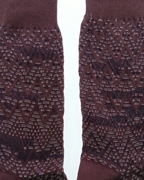 Missoni Dark Plum Mens Textured Melange Crew Socks-