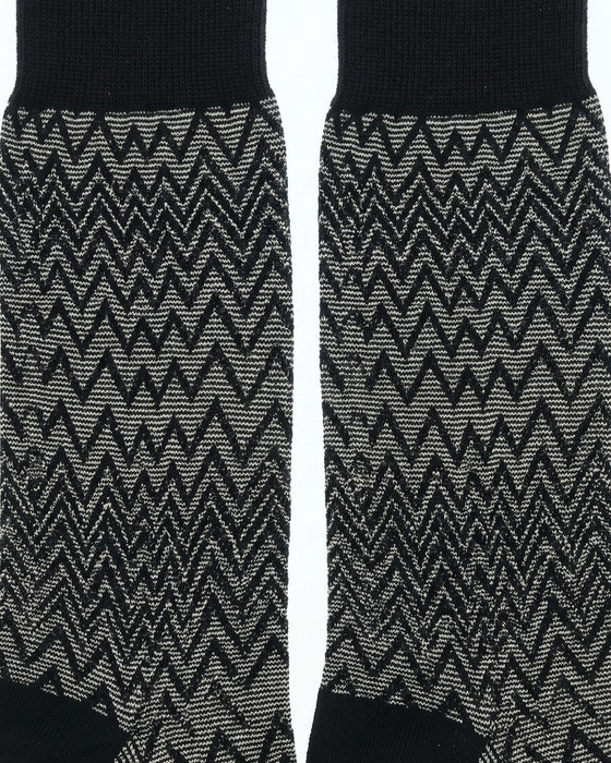 Missoni Black Cream Mens Textured Melange Crew Socks-m