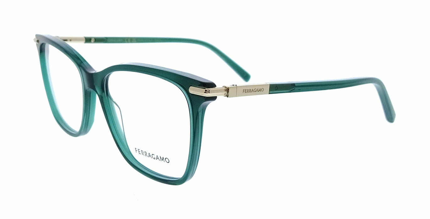 Salvatore Ferragamo SF3013 317 Cat Eye Transparent Green Women's Eyeglasses