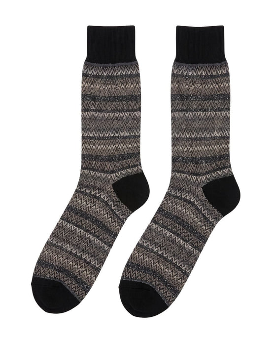 Missoni Grey Multi Mens Chevron Melange Crew Socks-M