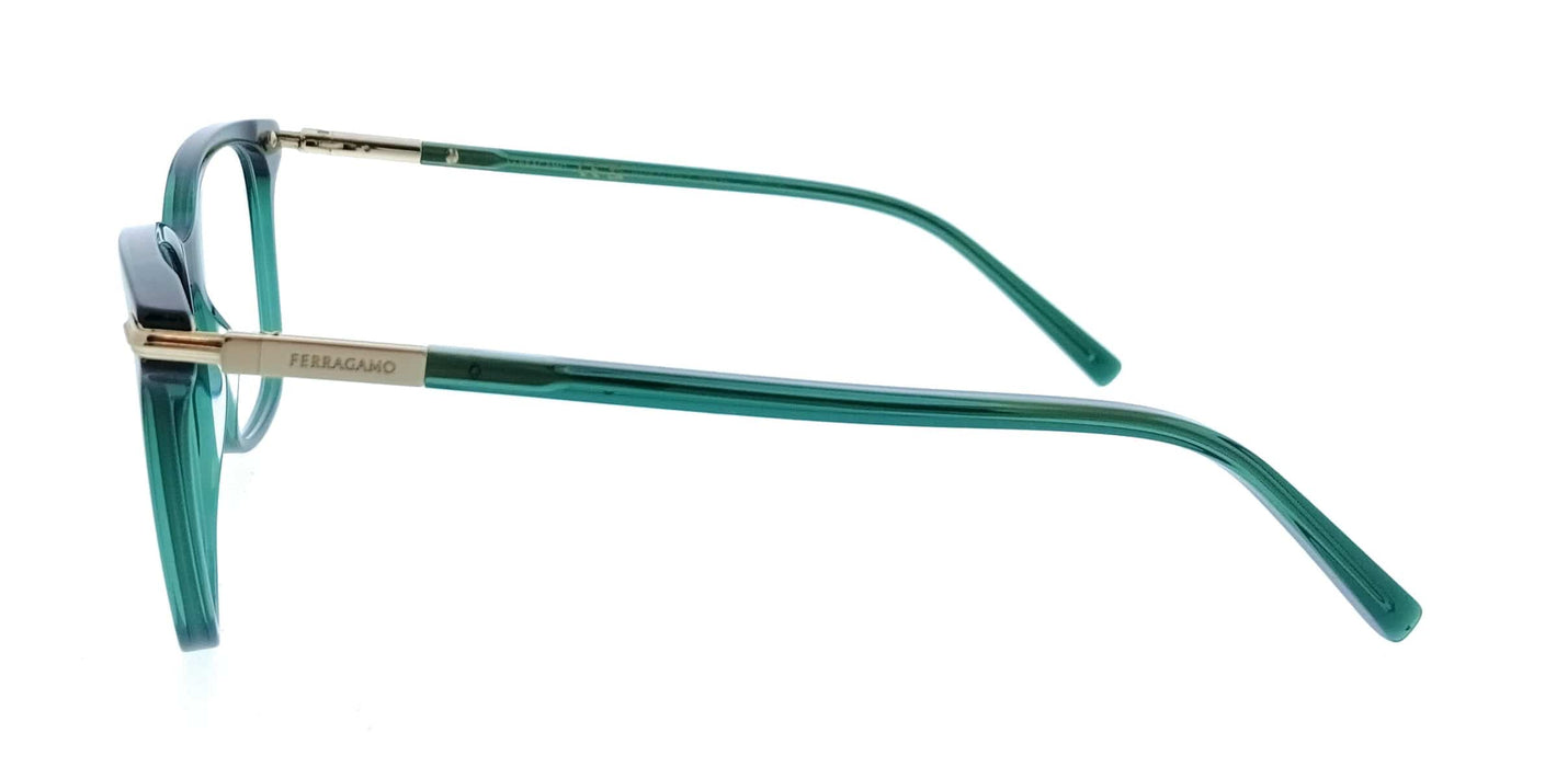 Salvatore Ferragamo SF3013 317 Cat Eye Transparent Green Women's Eyeglasses