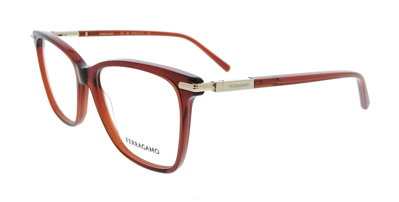 Salvatore Ferragamo SF3013 616 Cat Eye Transparent Red Women's Eyeglasses