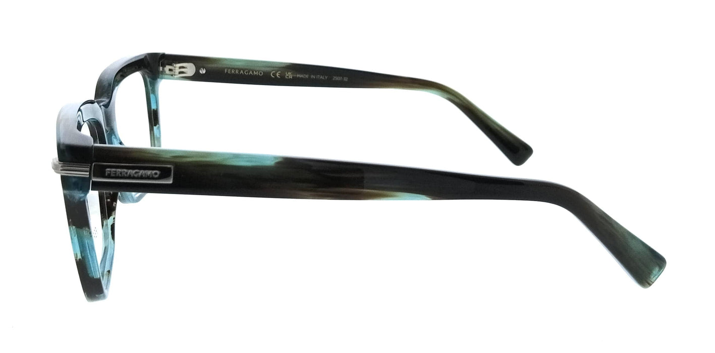 Salvatore Ferragamo SF3014 315 Rectangle Striped Green Men's Eyeglasses
