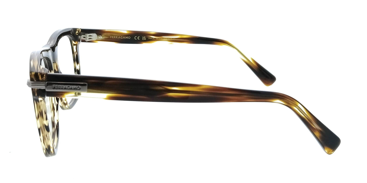 Salvatore Ferragamo SF3015 216 Rectangle Striped Brown Men's Eyeglasses