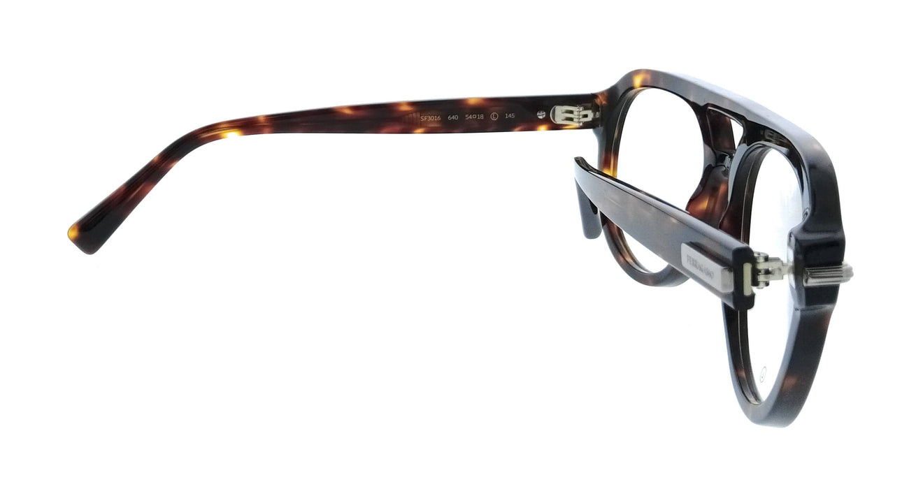 Salvatore Ferragamo SF3016 640 Round Red Tortoise Unisex Eyeglasses