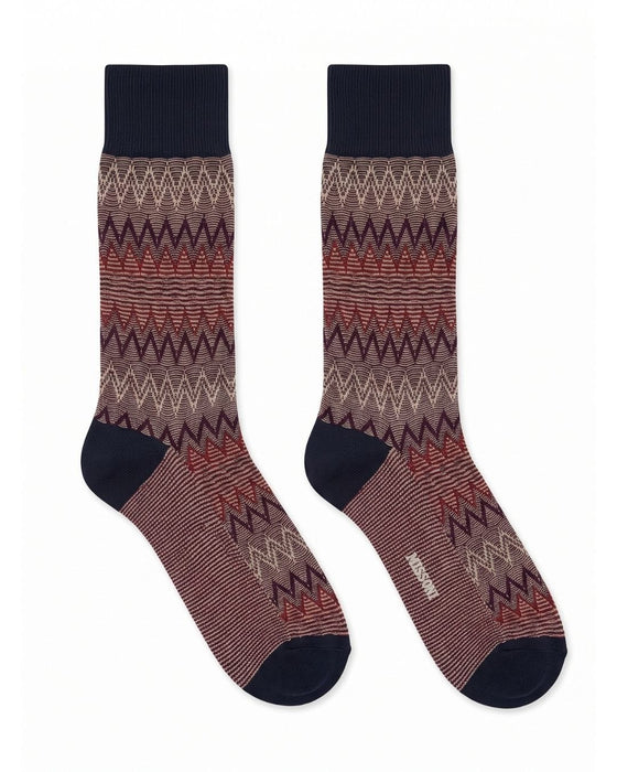 Missoni Black Mens Classic Chevron Crew Socks-M