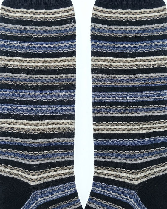 Missoni Blue Grey Mens Stripe Crew Socks-M