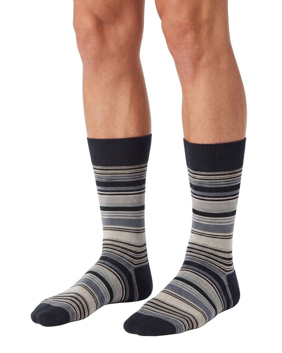 Missoni Beige Black Mens Stripe Crew Socks-M