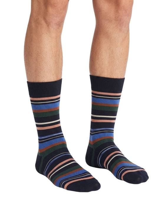 Missoni Black Green  Mens Stripe Crew Socks-M