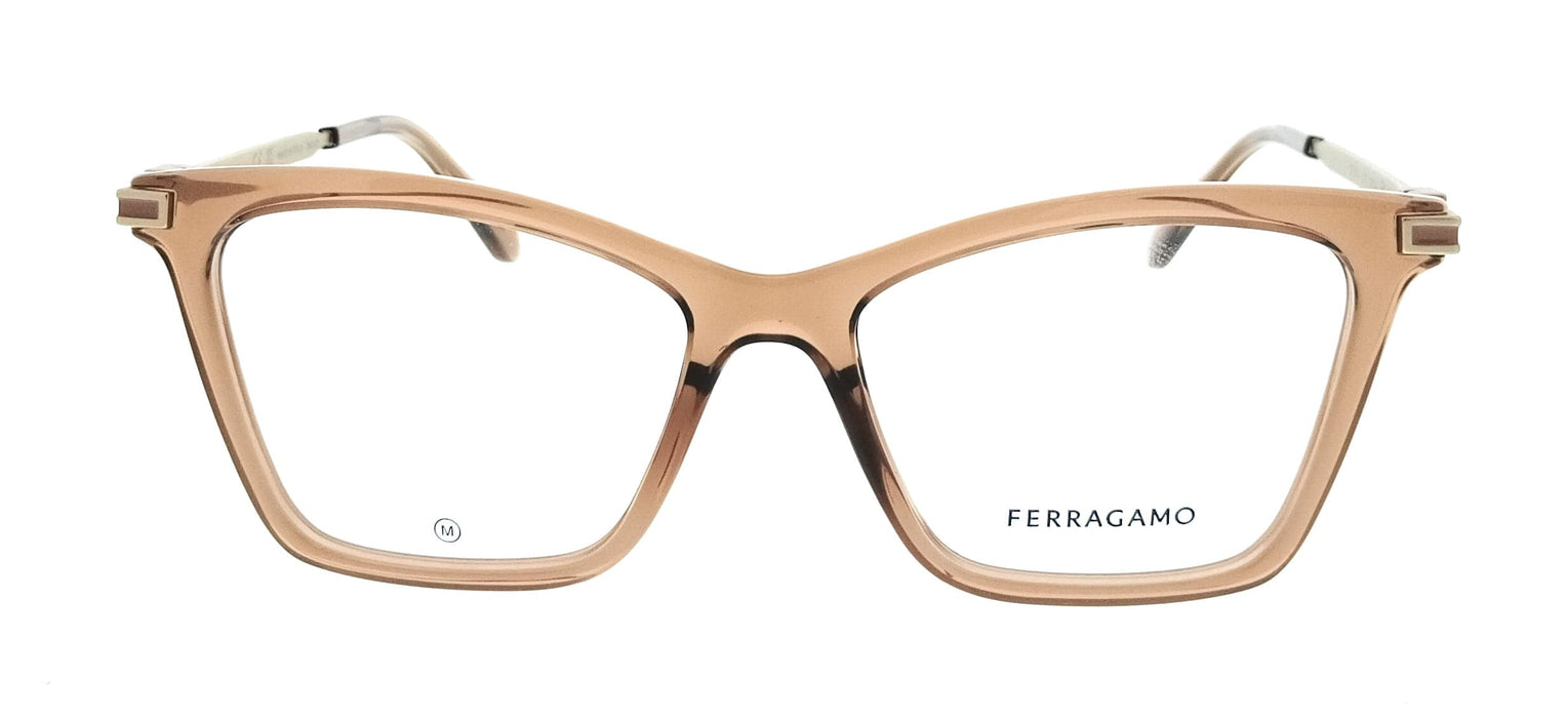 Salvatore Ferragamo SF3024 232 Cat Eye Transparent Brown Women's Eyeglasses