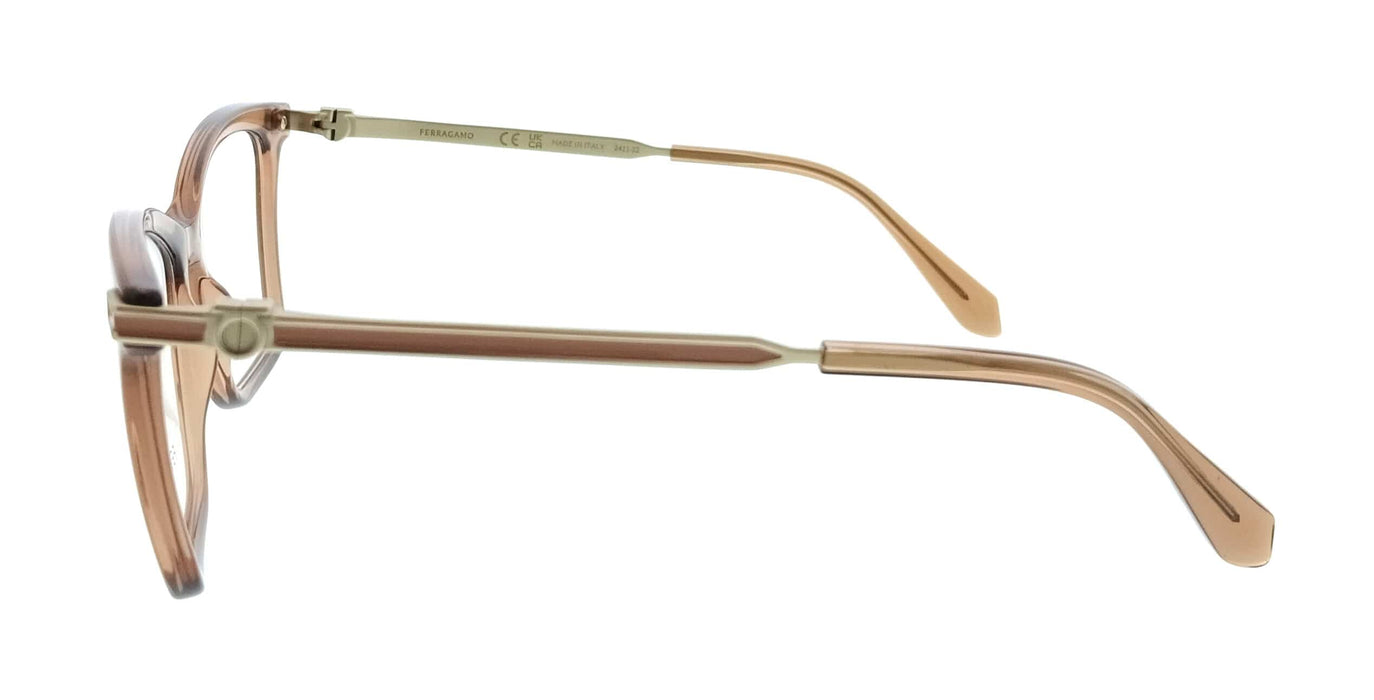 Salvatore Ferragamo SF3024 232 Cat Eye Transparent Brown Women's Eyeglasses