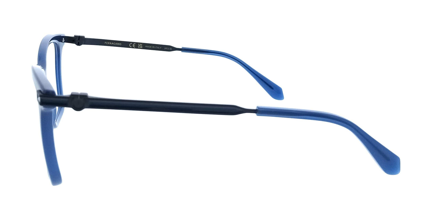 Salvatore Ferragamo SF3024 423 Cat Eye Opaline Blue Women's Eyeglasses